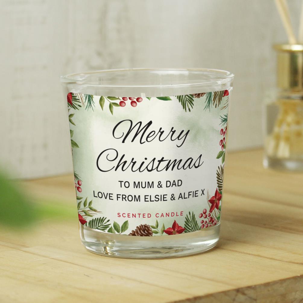 Personalised Merry Christmas Scented Jar Candle Extra Image 2